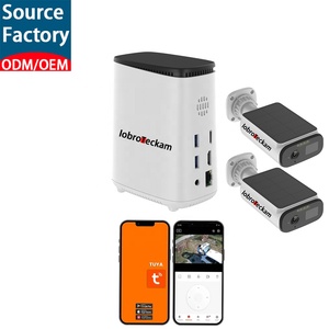 Kit de caméra solaire WiFi intelligente Tuya avec hub Homebase, prise en charge du stockage local HDD/SSD, système de sécurité extérieur <span class=keywords><strong>sans</strong></span> <span class=keywords><strong>fil</strong></span>, kit NVR 4MP - Product Image 1