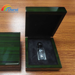 Caja de Perfume Rectangular de Madera Verde Oscuro con Forro Interior de Gamuza Sintética, Empaque Protector de Lujo, Se Acepta Logotipo Personalizado - Product Image 1