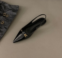 Nouveau Design Chaussures à Talon en Cuir pour Femme Escarpins Pointus Habillés Talons Plats Confortables Sandales de Luxe pour Femme