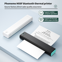 Impresora Phomemo M08F A4, Impresora Portátil Térmica Inalámbrica de Bolsillo para Imprimir PDF, Word, Imágenes y Páginas Web desde su Teléfono