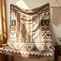 Tapisserie murale tissée géométrique bohème personnalisée avec pompons, autres couvertures portables, tapisseries, décorations murales artistiques, jetés de lit
