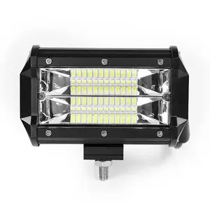 Barra de luzes LED para trabalho, barra de luz de neblina com 5 polegadas, 72 W, com feixe de dupla linha, amarelo, 6000 K, branco, luz de condução para caminhão, trator e ATV