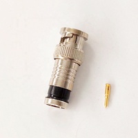 Conector RF Coaxial RG6 de 75 Ohmios con Contacto de Cobre, Conector Hembra BNC para Cable Coaxial, Conectores CCTV 1P, Directo de Fábrica
