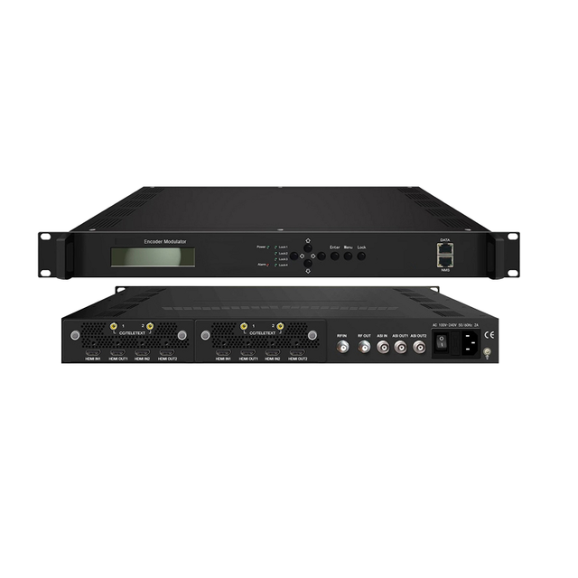 2/4-Channel 4K H.265/H.264 HD Encoder Modulator IP Streamer ASI In/Out + RF (DVB-C/DVB-T/ATSC/ISDB-T) for CATV & DTT System