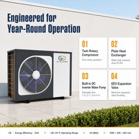 Pompe à chaleur air-eau GTGLOBE R32, système 3 en 1 pour le chauffage, la climatisation et l'eau chaude sanitaire, avec pompe de circulation intégrée