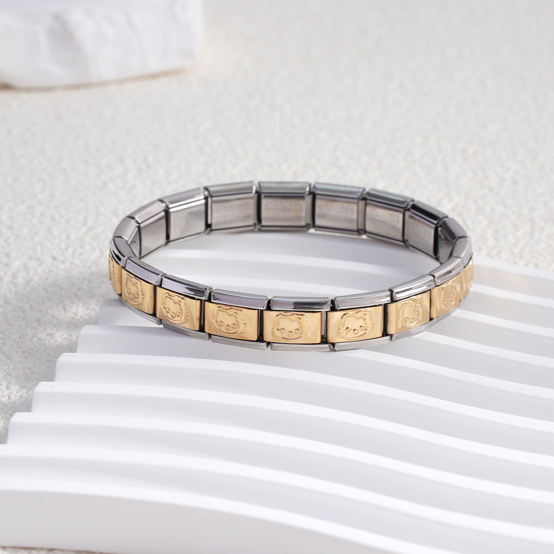 Pulsera Kitty Module (Oro Bicolor)