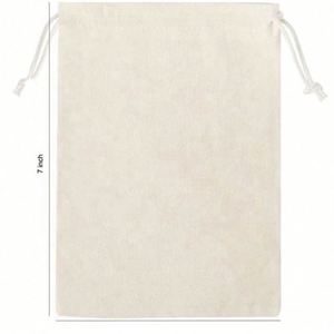 กระเป๋าผ้าแคนวาสออร์แกนิคพิมพ์โลโก้ตามสั่ง ถุงผ้ารูดปิดแบบใช้ซ้ำได้ สายรูดคู่ สำหรับใส่ของช้อปปิ้ง ของขวัญแทนใจ - Product Image 4