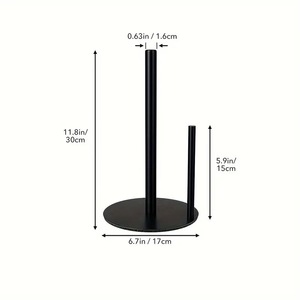 YOTO Kitchen Tissue Lift Paper <strong>Holder</strong> <strong>Black</strong> Vertical <strong>Toilet</strong> Non-Slip <strong>Roll</strong> Paper Towel <strong>Holder</strong> Metal Wrap <strong>Holder</strong> for Home - Product Image 1