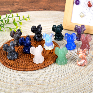 Vente en gros de sculptures miniatures en cristal écologiques de haute qualité, éléphant avec technique de mosaïque pour la décoration de la maison - Product Image 1