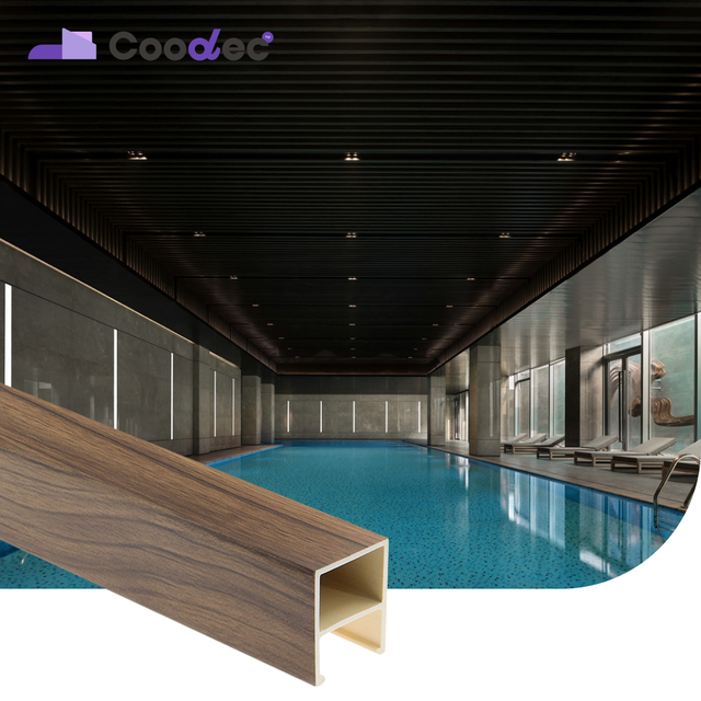 Looks Like Real Wood Flame Retardant Stretch Ceiling WPC Panel Ceiling Panels