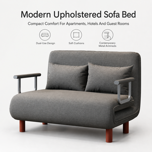 Divano Letto Pieghevole Multifunzione in Tessuto per Soggiorno, Comodo Divano Relax con Cuscini, Salvaspazio a Doppio Uso - Product Image 2