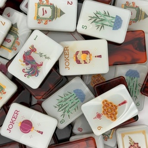 Nouveau jeu de Mahjong américain pliable et portable en acrylique gravé, motif Feu Rouge et Richesse, collection 2026, très populaire pour les jeux de casino - Product Image 3