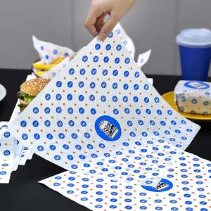 Feuille de papier pour hamburger et sandwich, personnalisée, écologique, recyclable, biodégradable, jetable, simple face, enduite de PE, résistante à la graisse - Product Image 4