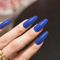 Faux ongles à presser longs et brillants bleu Klein, couvrance totale, vente en gros, marque privée