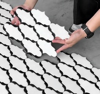 SUBEI Like Elegant Lady, mosaïque de carreaux de marbre naturel de forme irrégulière, blanc et noir, pour murs et sols