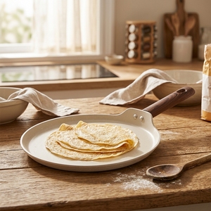 Grande poêle à crêpes et chapatis en aluminium antiadhésive 26 cm, fond à <span class=keywords><strong>induction</strong></span>, écologique, sans PFOA, pour roti et dosa - Product Image 2