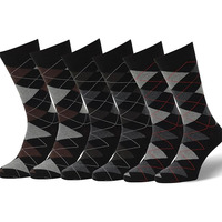 Chaussettes habillées pour hommes Coton peigné Motifs classiques Chaussettes respirantes Crew