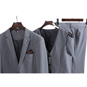 Nhà Máy Tùy Chỉnh Người Đàn Ông Của Mỏng Phù Hợp Với Cộng Với Kích Thước Phù Hợp Với Một Nút 3-Mảnh Blazer Dây Kéo Bay Ăn Mặc Kinh Doanh Đám Cưới Đảng Áo Khoác Vest Quần - Product Image 4
