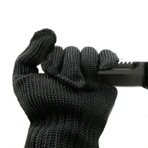 قفازات حماية يدوية من الدرجة الغذائية من الدرجة 5 أ متينة: أسود