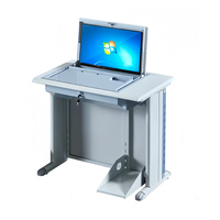 Vente en gros de bureau d'ordinateur à rabat moniteur LCD de bureau à rabat Table de bureau pour salle de classe bureau d'ordinateur avec rangement