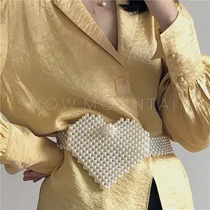 fashion heart shape beads bag making waist bag