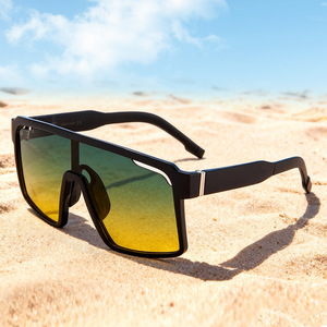 Lunettes de soleil de sport à monture intégrale, verres dégradés, protection UV 100%, sports de plein air, unisexe, adulte - Product Image 1