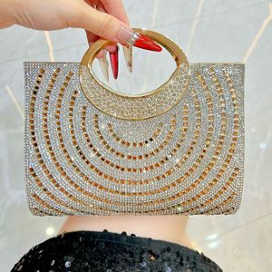 New Cross-border Ring <b>Clutch</b> Evening Daily Use Bag Shiny Chain Magnetic Buckle Polyester Women's Handbag Tanjing - Product Image 1