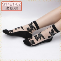 2023 chaud cristal dentelle Nylon femmes cheville <span class=keywords><strong>chaussettes</strong></span> pure nylon coton <span class=keywords><strong>chaussettes</strong></span> minces - Product Image 2