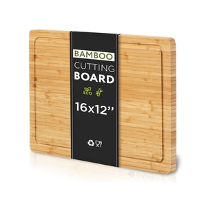 Planche à découper en bois multifonctionnelle écologique en <span class=keywords><strong>bambou</strong></span> personnalisée avec logo, 40x30, antidérapante, double face, avec rainure pour le jus - Product Image 1