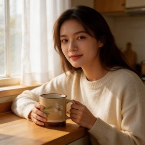 Tazas de Café de Porcelana con Impresión Personalizada de la Marca HARVIT, Taza de Té de Gres Esmaltado, Diseño de Flores Pintadas a Mano, Origen Henan - Product Image 2