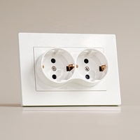 Prise murale double allemande Schuko 120*86, cadre PC ignifuge blanc, noir, gris, or, norme européenne, 16A 250V