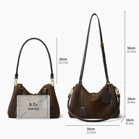 Sacs à main pour femmes en cuir suédé, sac Hobobag pour femmes, fournisseur de haute qualité, personnalisation de marque privée, sac fourre-tout finition satinée