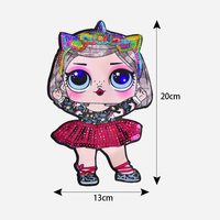 Fille patché mode vêtements accessoire clignotant lumières LED coudre sur logo dessin animé filles imprimer paillettes broderie patchs