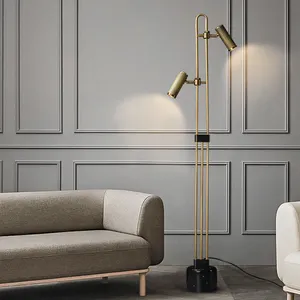 Lighting Factory New Design Wholesale High Quality Marble Base Luxury Brass Bronze Floor Standing Lamp
