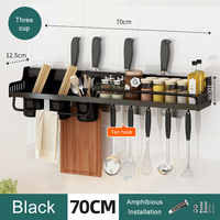 Étagère de cuisine sans poinçon, vente en gros, porte-couteau multifonctionnel mural, étagère de rangement des fournitures murales ménagers