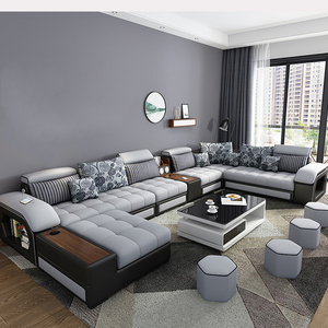 Sofá Seccional Esquinero Moderno y Sencillo para Apartamentos Grandes con Tecnología Sin Lavado Tela Antiarañazos de Gato y Esponja para Uso en Sala de Estar - Product Image 2