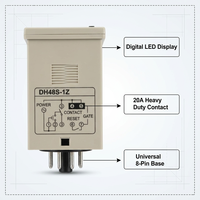 DH48S-1Z H numérique temporisation relais minuterie affichage LED Miniature 8 broches panneau 20A 220V/380V/110V/36V/48V/24V/12V/5V interrupteur scellé