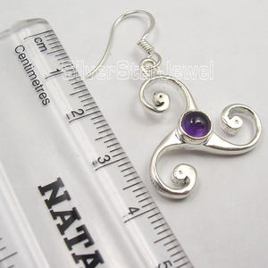 ชุดจี้เพชรทรงกลมสีม่วงมุก SierStarJewel สำหรับผู้หญิง คลาสสิก ได้รับการรับรองจาก Aigs พร้อมต่างหูเงินแท้ขายส่ง - Product Image 4