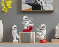 Figurine de décoration de bureau en polyrésine, jouet, statue, sculpture, fusée spatiale, astronaute