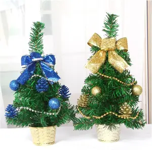 Groothandel 30Cm Kerstboom Tafelblad Glitter Kerstboom Kunstmatige Krans Slinger Vakantie Decoratie
