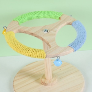 Wooden Parrot 360° Interactive Rotating Toy for Parakeets Cockatiels Lovebirds Conures Finches Budgies <b>Bird</b> Toy - Product Image 5