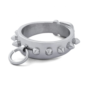 Hip Hop Style Gothique Punk Hommes Bague En Acier Inoxydable 316L Pointes Dent De Loup Conception Rhodium Plaqué Chien Collier Cadeau pour Lui Elle - Product Image 4