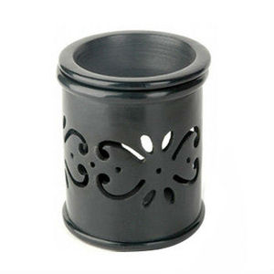 Brûleur d'huile aromatique en pierre ollaire polie à la main de couleur noire, utilisé pour la décoration de la maison et autres utilisations - Product Image 6