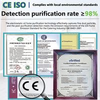 Hotte de cuisine commerciale haute performance en acier inoxydable avec filtre anti-odeurs de fumée, efficacité de purification de 98 % pour hôtels