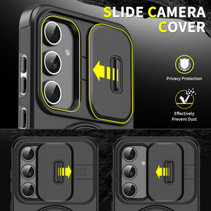 Matte TPU PC Ring chủ Cover quay lại điện thoại trường hợp đối với Samsung Galaxy A56 A26 A16 A55 A25 A05 S25 funda với ống kính Bìa - Product Image 3