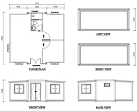 Maison conteneur pliable de 20 pieds pour usage résidentiel, avec extérieur et intérieur personnalisés, cabane préfabriquée, directement de l'usine pour les entreprises