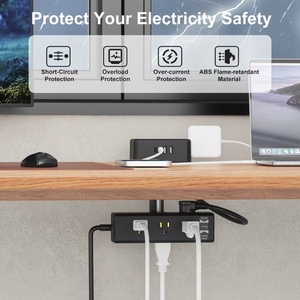 Hai lớp ABS/nhựa máy tính để bàn cạnh núi bảo vệ tăng 4 cổng USB (2 USB-C) 13 AC cửa hàng cho văn phòng nhà bàn gắn kết điện - Product Image 5