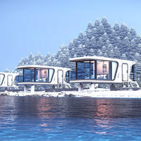 Capsule spatiale préfabriquée luxueuse bateau-maison flottant nouvelle maison de bateau mobile maison flottante en acier pour petite maison extérieure