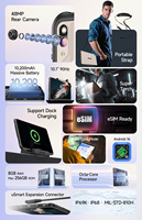 Tablette robuste Ulefone Armor 27T+ 4G LTE ESIM 12 Go + 256 Go Octa Core Android 14 Écran Corning 6,78 pouces 50 MP 10600 mAh IP68/69K NFC