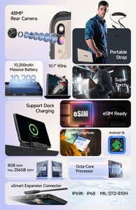 Ulefone Rugking Pad 2 Pro 4G eSIM 16GB+256GB Octa Core Android 16 10.1" Corning Display 48MP 10200mAh IP68/69K NFC Rugged <b>Tablet</b> - Product Image 3
